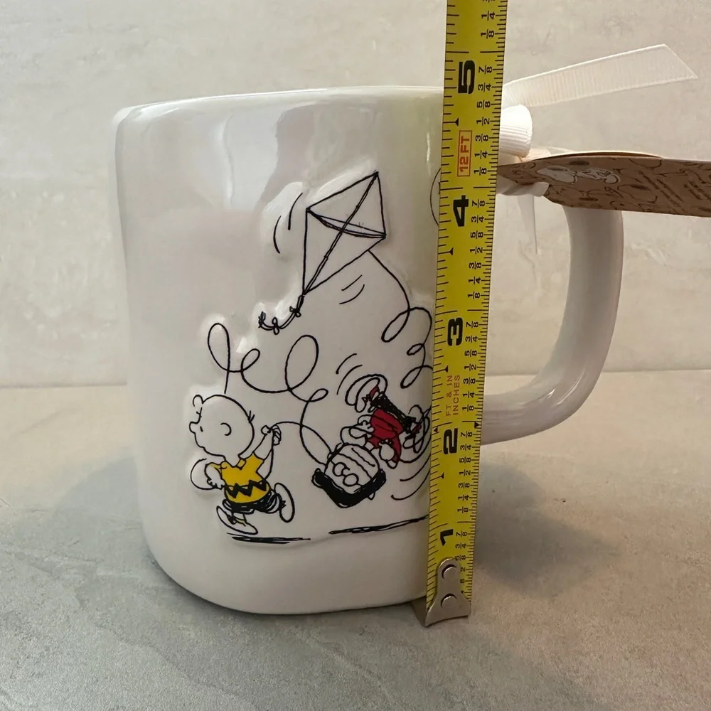 Peanuts Rae Dunn Charlie Brown & Marcie Kite Flying 75 Years 18 oz Mug - Picture 5 of 5